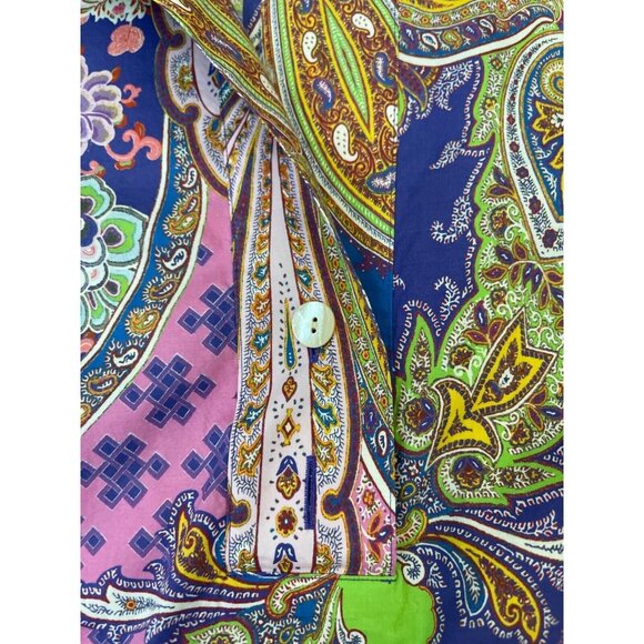 Hinson Wu Aileen 3/4 Sleeve Paisley Printed Shirt Button Back Size 16 $270 NWOT - Picture 13 of 16